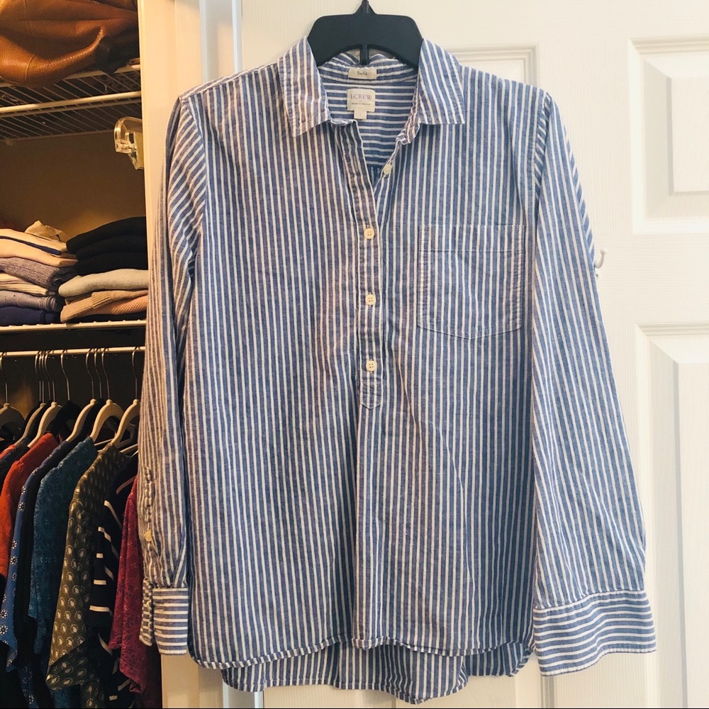 J. Crew Factory Boy Fit Striped Shirt EUC